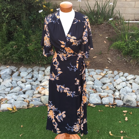 floral kimono wrap dress